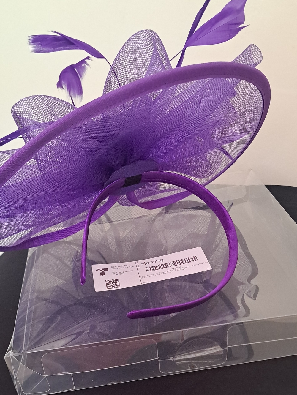 Vibrant Purple Ladies Fascinator Hat with Decorative Floral Accent - Picture 3 of 8